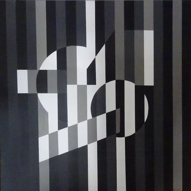 Composition 325 (acrylique sur toile) – 100×100