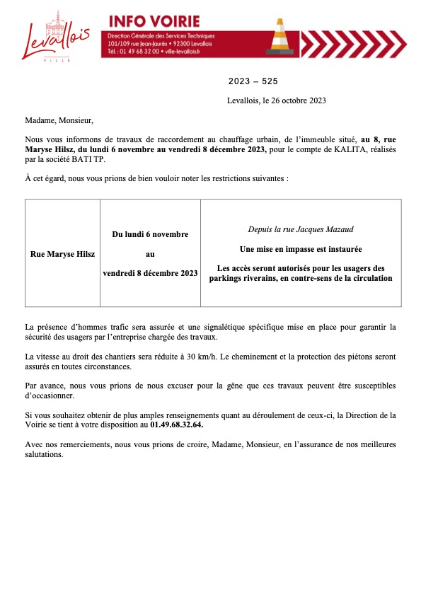 Info Voirie 4 MARYSE HILSZ Raccordement au chauffage urbain 525